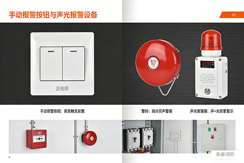 手动报警按钮与警铃/声光报警器